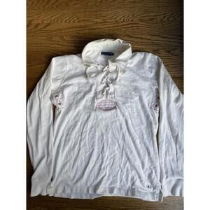 Woman’s Ralph Lauren Nautical White Rugby Polo Shirt Size Medium